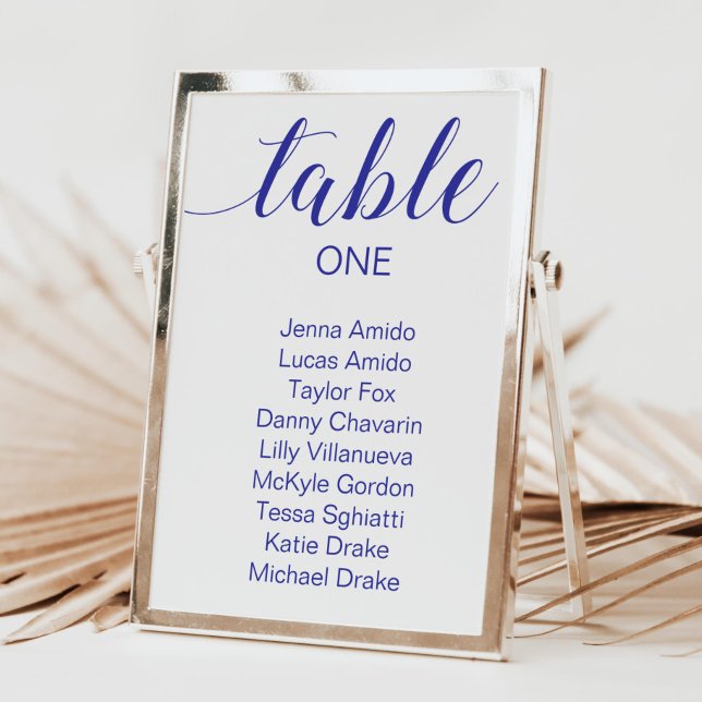 Elegant Navy Blue Wedding Seating Chart Cards (Creator Uploaded)