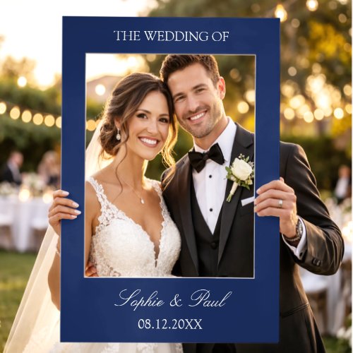 Elegant Navy Blue Wedding Selfie Frame