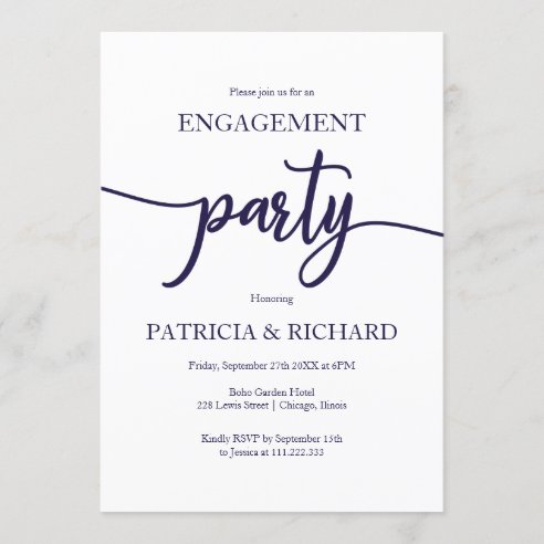 Elegant Engagement Party Invitations | Zazzle