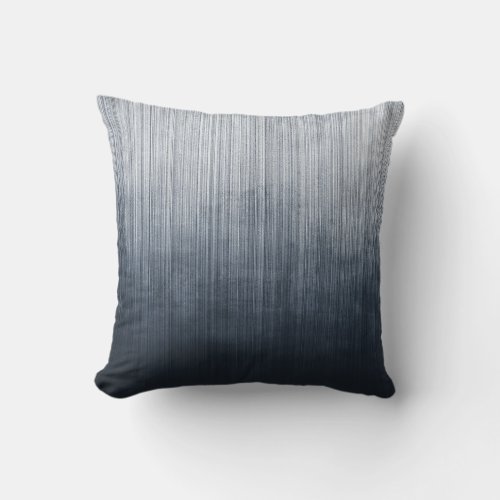 Elegant Navy Blue White Gray Rustic Striped Throw Pillow