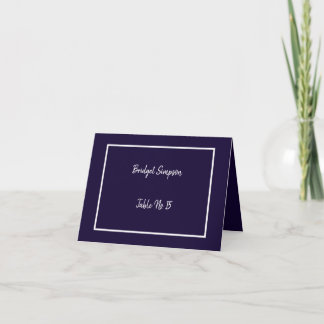 elegant navy blue & white guest Seating Cards