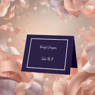 elegant navy blue & white guest Seating Cards