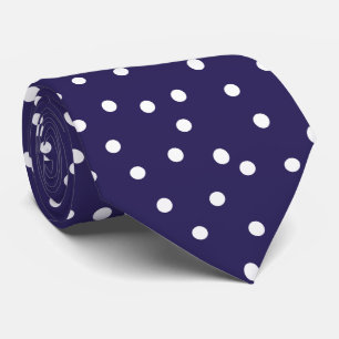 Elegant Navy Blue White Polka Dots  Groom Gift   Neck Tie
