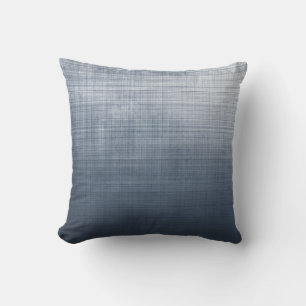 Elegant Navy Blue White rustic striped fiber Throw Pillow