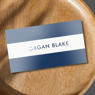 Elegant Navy Blue White Stripes Consultant Raised Spot UV Business Card