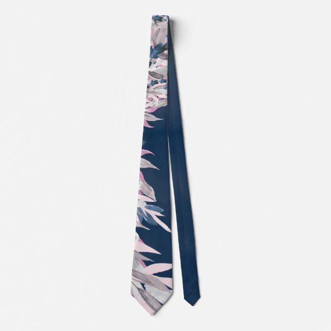 Elegant Navy Blush Wedding Neck tie (Front)