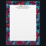 Elegant Navy Burgundy Christmas Floral Watercolor Letterhead<br><div class="desc">This elegant and modern Christmas holiday pattern is perfect for the festive vibe. It features hand-painted berry burgundy, yellow, and teal green watercolor flowers, holly berries, and leaves on top of a navy blue background. It's chic, pretty, artistic, and unique; the perfect design for your family and friends. Stylize with...</div>