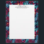 Elegant Navy Burgundy Christmas Floral Watercolor Letterhead<br><div class="desc">This elegant and modern Christmas holiday pattern is perfect for the festive vibe. It features hand-painted berry burgundy, yellow, and teal green watercolor flowers, holly berries, and leaves on top of a navy blue background. It's chic, pretty, artistic, and unique; the perfect design for your family and friends. Stylize with...</div>