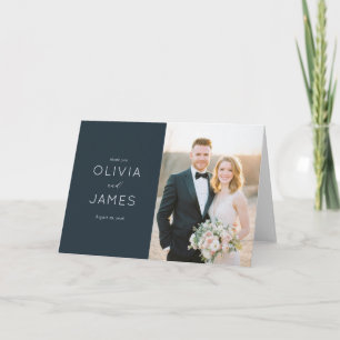 Elegant Navy Calligraphy Thank You Card