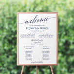 Elegant Navy Calligraphy Wedding Program Poster<br><div class="desc">This elegant navy calligraphy wedding program poster is perfect for a simple wedding. The neutral design features a minimalist poster decorated with romantic and whimsical typography. Include the name of the bride and groom,  the wedding date and location,  names of the parents and the bridal party.</div>
