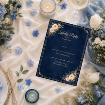 Elegant Navy Corner Floral Wedding