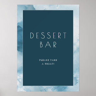 Elegant Navy Dessert Bar Sign Holder