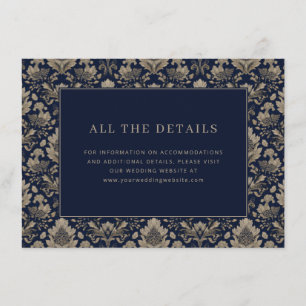 Elegant Navy Floral Enclosure Card