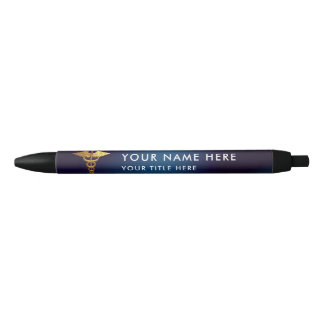 Elegant Navy Gold Caduceus Medical Doctor Pen