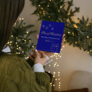 Elegant Navy & Gold Christian Christmas Card 