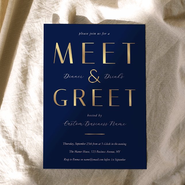 Elegant Navy & Gold Corporate Dinner Business Invitation (Creator Uploaded)