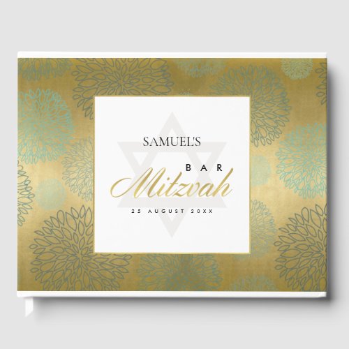 ELEGANT NAVY GOLD DAHLIA FLORAL BAR BAT MITZVAH