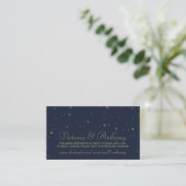 Elegant Navy & Gold Falling Stars Wedding Website Enclosure Card (Standing Front)
