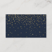 Elegant Navy & Gold Falling Stars Wedding Website Enclosure Card (Back)