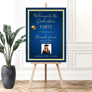 Elegant Navy & Gold Graduation Foam Boards