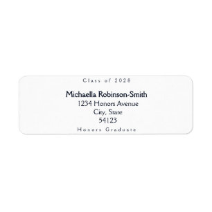 Elegant Navy Gold Graduation Return Address  Label
