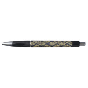 Elegant Navy Gold Leaf Ballpoint Writing Tool Pen
