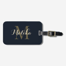 Elegant Navy Gold Monogram Personalized Acrylic