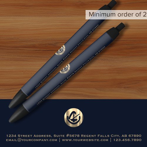 Elegant Navy Gold Promotional Pen for Attorneys