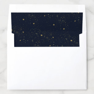 Elegant Navy Gold Stars and Glitter Envelope Liner