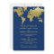 Elegant Navy Gold World Map Wedding
