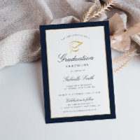 Elegant navy & graduation ceremony invitation