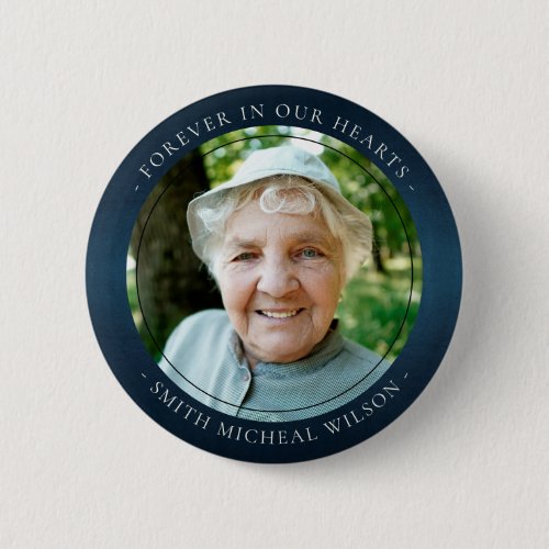 Elegant Navy Ink Blue Foil Sympathy Memorial Photo