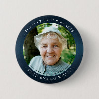 Elegant Navy Ink Blue Foil Sympathy Memorial Photo