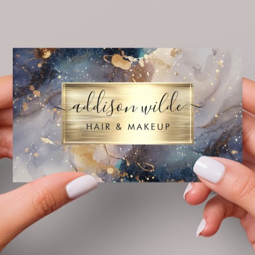Custom Business Cards 11 Elegant Navy Lavender And Gold Watercolor Marble Business Card