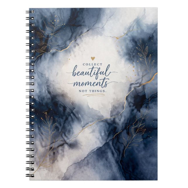 Elegant Navy Marble Notebook for Students &  (Front)