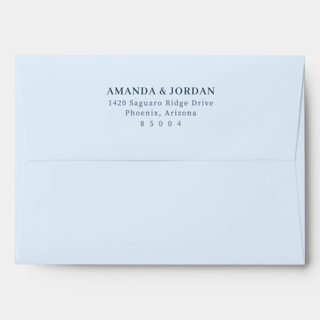 Elegant Navy Minimalist Envelope (Back (Top Flap))