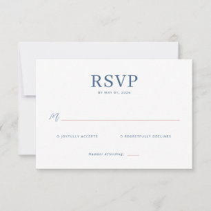 Elegant Navy Minimalist RSVP Card