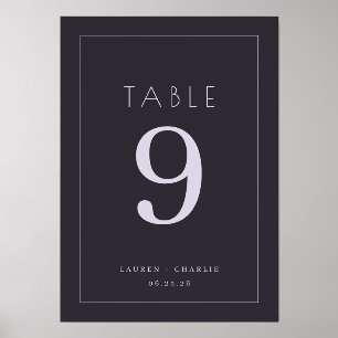 Elegant Navy Minimalist Table Number Holder