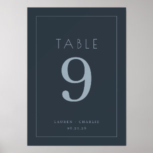 Elegant Navy Minimalist Wedding Table Card Holder