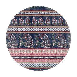 Elegant Navy Paisley: Timeless Border Design Cutting Board