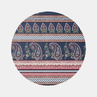 Elegant Navy Paisley: Timeless Border Design Rug