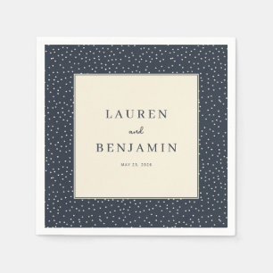 Elegant Navy Polka Dots Napkins