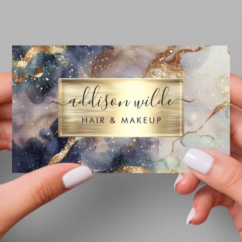 Custom Business Cards 8 Elegant Navy Purple And Gold Watercolor Marble Business Card