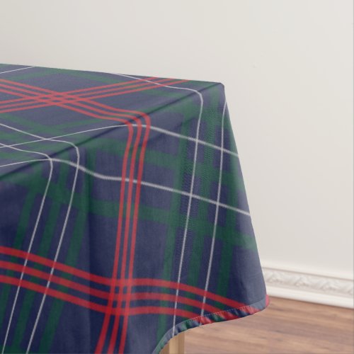 Elegant Navy Red Green Tartan Plaid Holiday Tablecloth