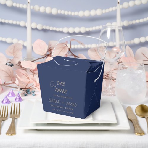 Elegant Navy Rehearsal Dinner Wedding  Favor Boxes