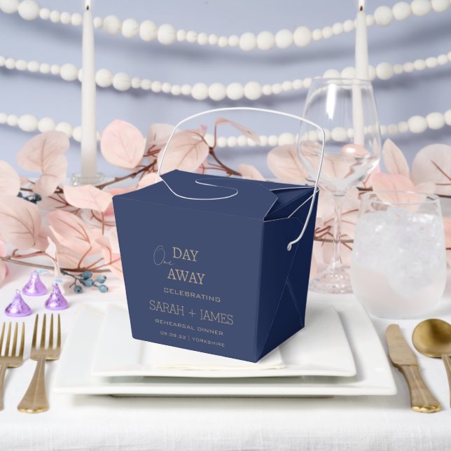 Elegant Navy Rehearsal Dinner Wedding  Favor Boxes (Wedding)