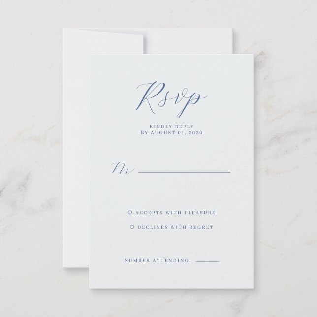 Elegant Navy RSVP Card (Front)