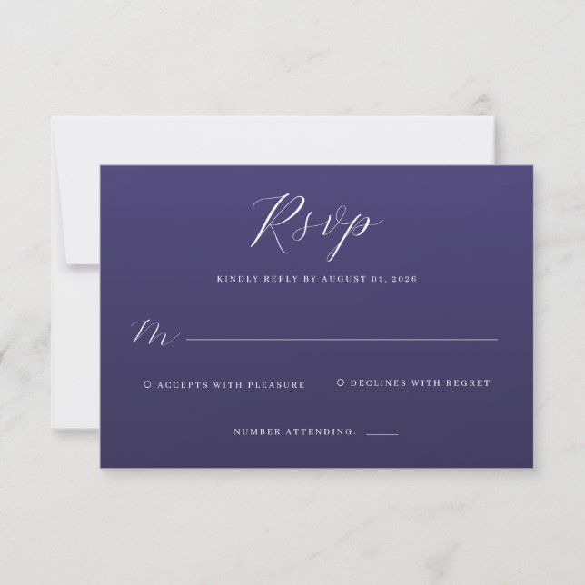Elegant Navy RSVP Card (Front)