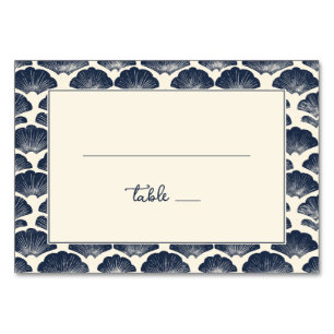 Elegant Navy Scallop Shell Table Number