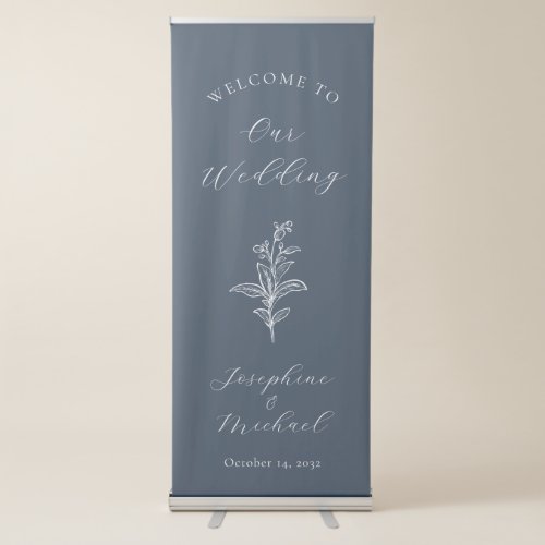 Elegant Navy Script Classic Retractable Banner